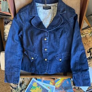 🏳️‍⚧️ Chinese Laundry Floral Lined Denim Blazer